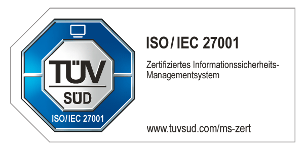 Image TÜV SÜD ISO 27001 certificate